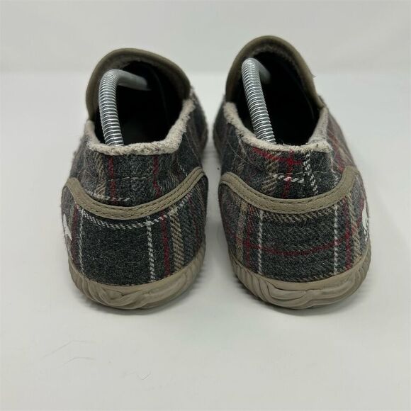 Sorel Men\'s Dude Moc Slippers Blue, Red and Gray Plaid Size 11 Casual Slip-On